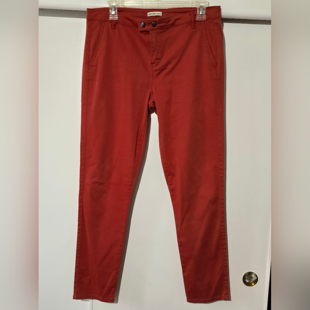 Women's Slim Fit Red Chino Pants